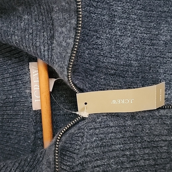 NWT J. Crew Large Half Zip Sweater Blue Gray Great Gift! - Picture 4 of 7
